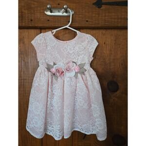 MIA & MIMI Toddler Girls Pink White Floral Lace Special Occasion Dress 2T NWT